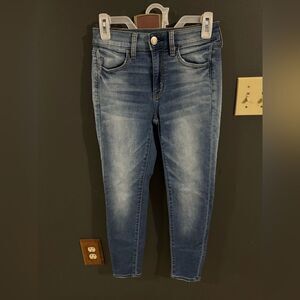 American Eagle High Rise Jegging Crop Jeans Size 2 Medium Wash